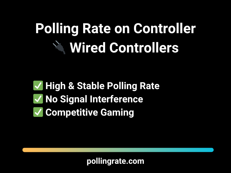 Wired gaming controller showing polling rate settings for optimal performance