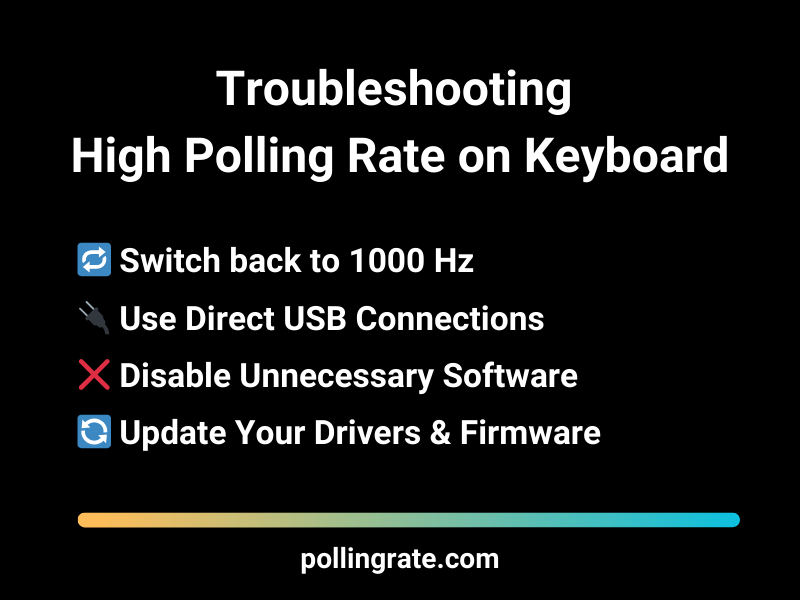 How to troubleshoot issues caused by high polling rate on gaming keyboards